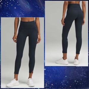 Lululemon Wunder Train High-Rise Tight 25"‎ Hem Slit true navy blue size 6 NWT